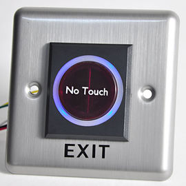 门禁出门开关不锈钢带灯红外感应常开常闭非接触式感应按钮自复位